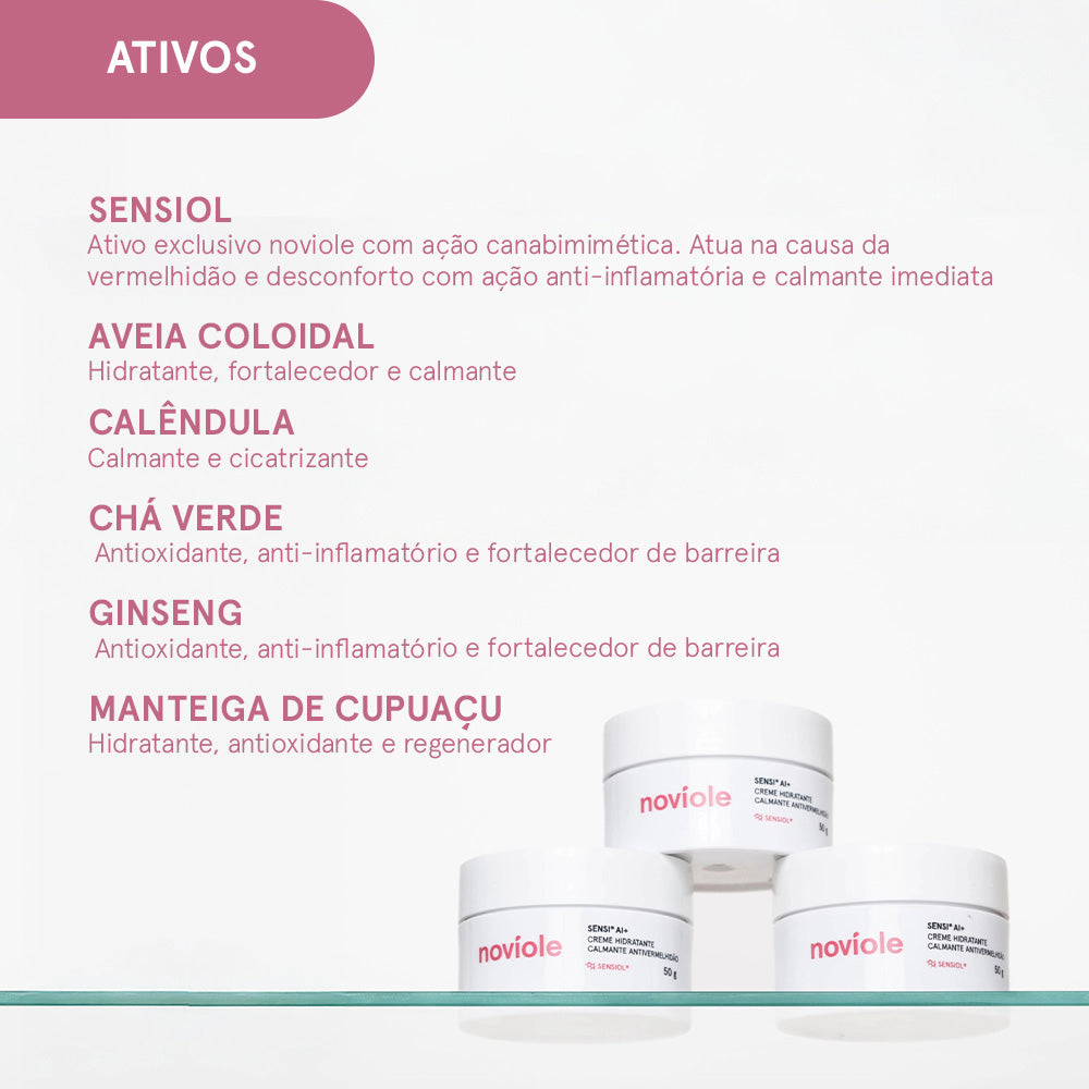 Creme Hidratante Calmante Antivermelhidão SENSI® AI+